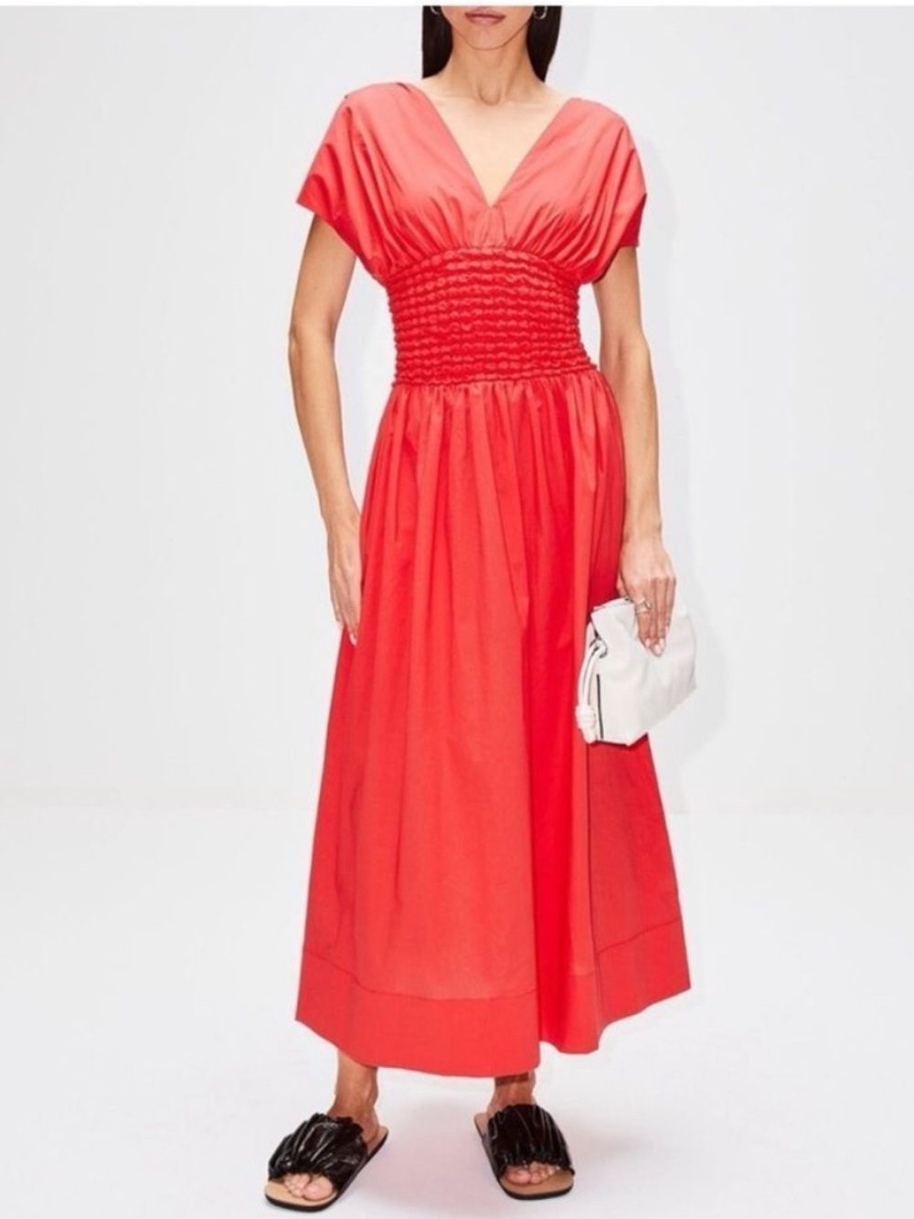 STAUD Jackson Maxi Dress Hibiscus Red XL